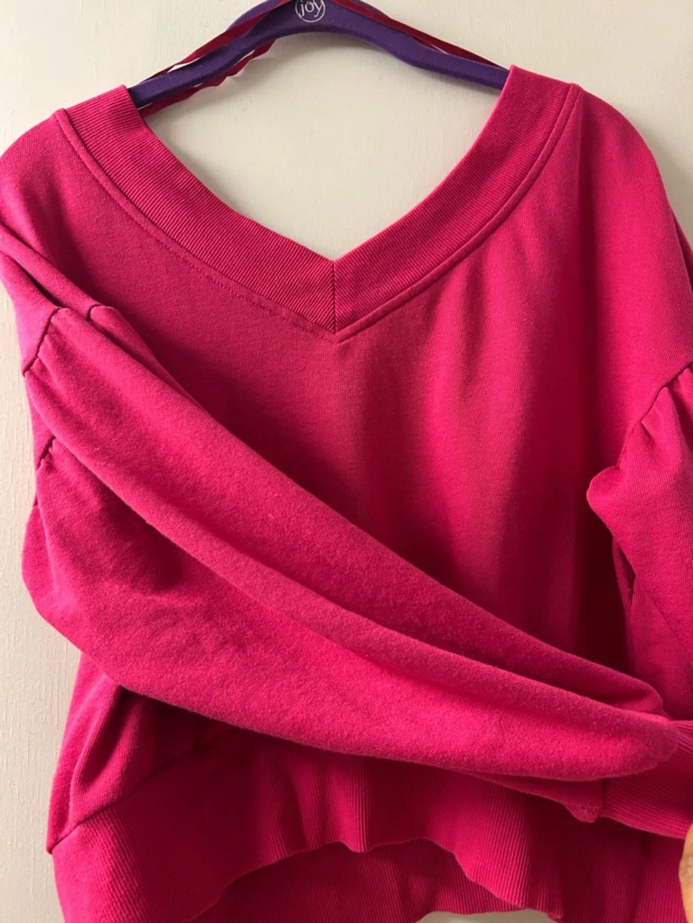 Wild Fable Cropped V-Neck Pullover Sweatshirt - Pink - Picture 2 of 6